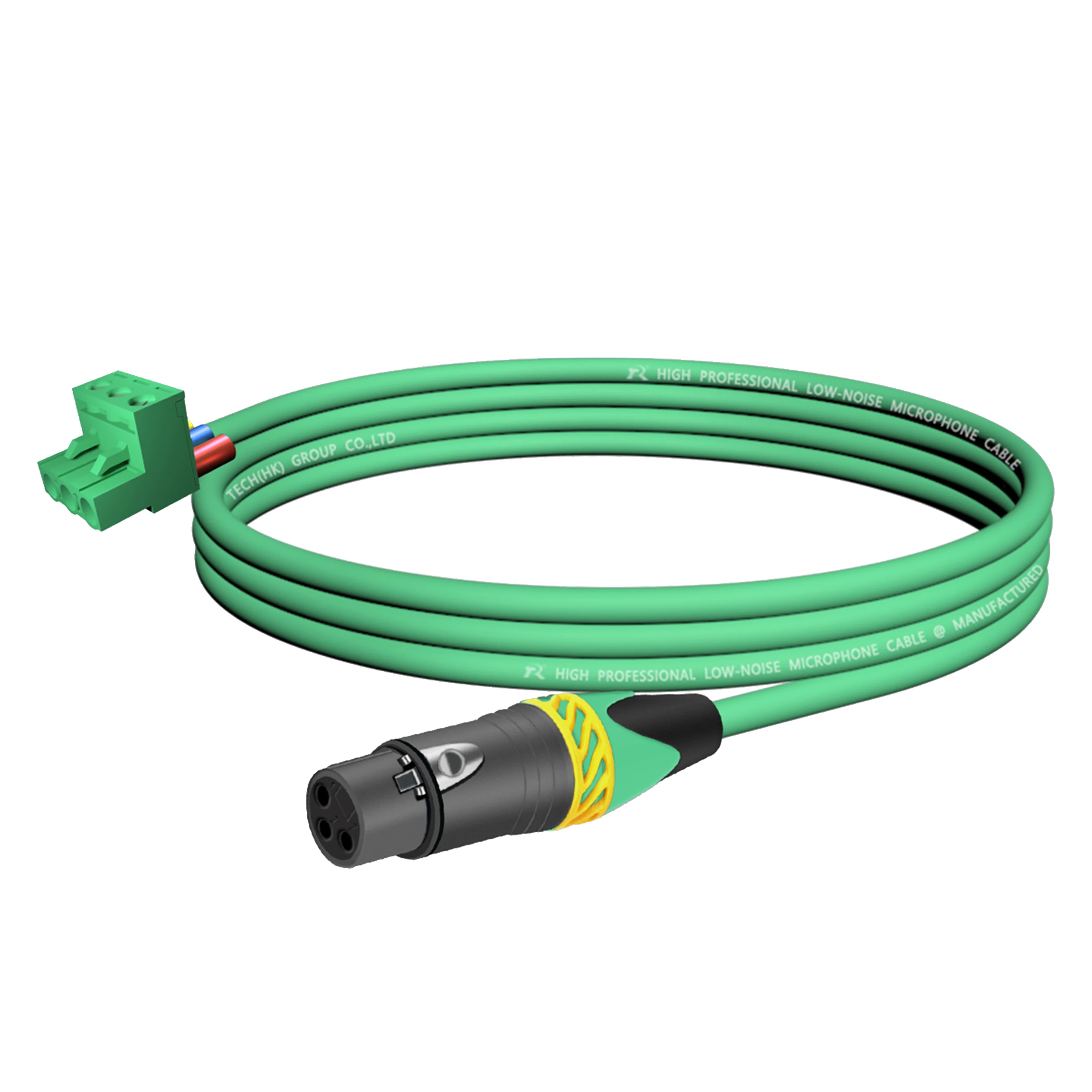 1 Stück Phoenix-zu-XLR-Audiokabel, Abgeschirmtes Kabel mit XLR-Stecker/Buchse und Gelber Rutschfester Zugentlastung – Detail 15