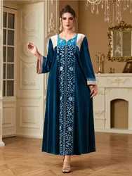Ramadan Eid Jalabiya Muslim Dress Dubai Party Vestidos Embroidery Arab Long Robe Morocco Saudi Abayas Kaftan Islam Dresses 2024