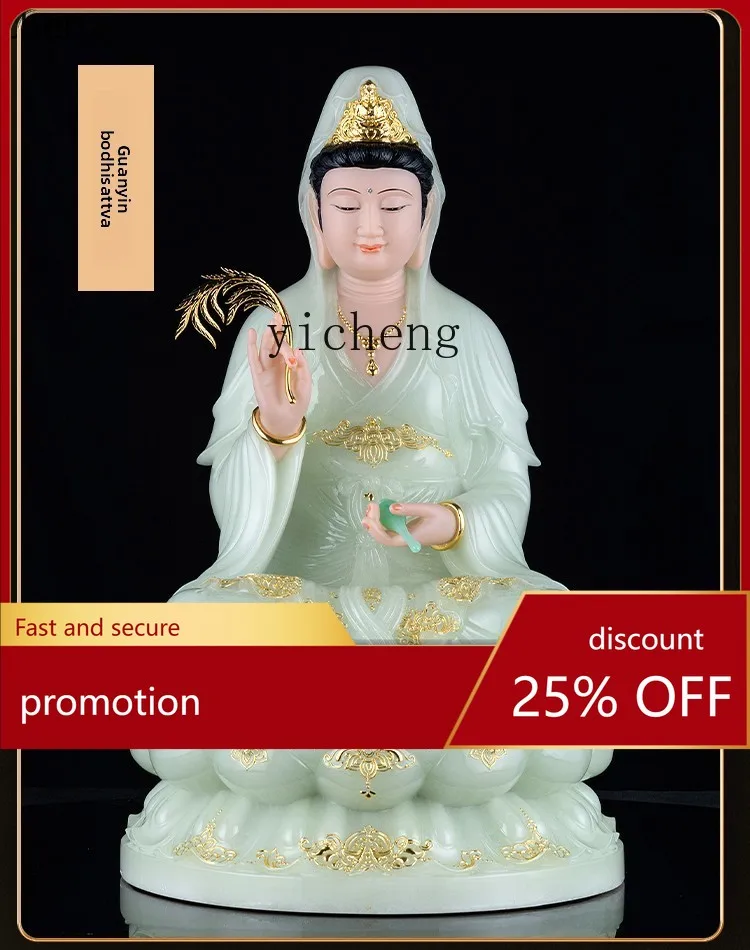 YFY Buddha Statue for Home Worship Sitting Lotus Buddha Statue