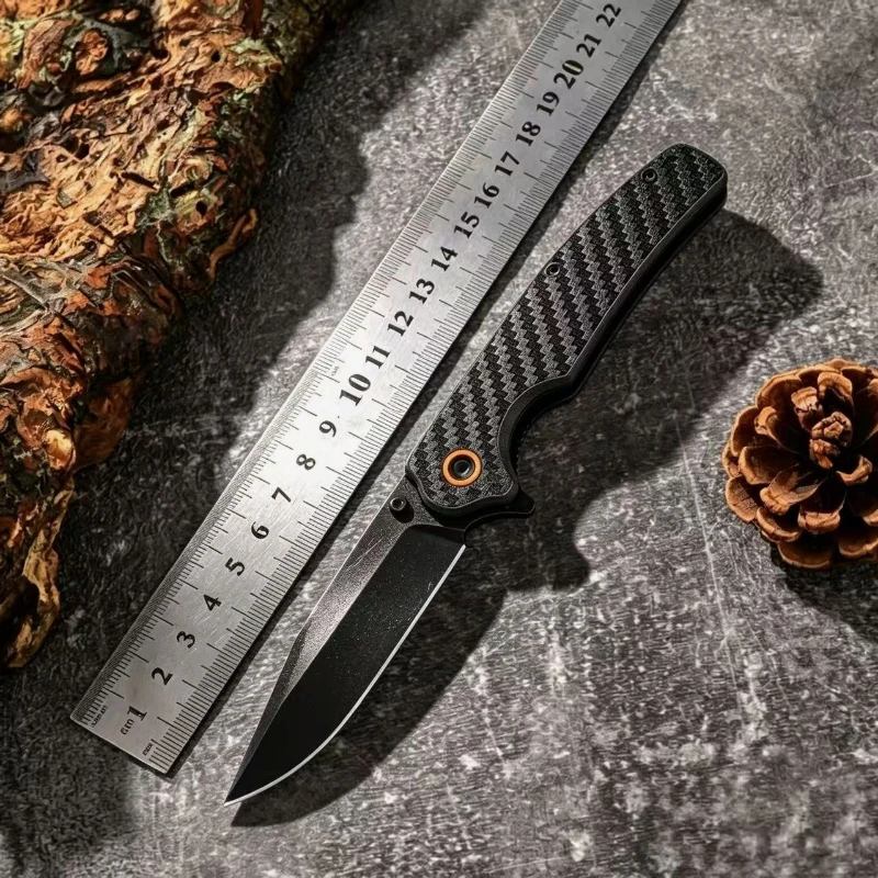 High Hardness Outdoor Folding Camping Pocket Knife 5CR Blade Carbon Fiber Handle Hunting Survival Fruit Utility Knives EDC Tools