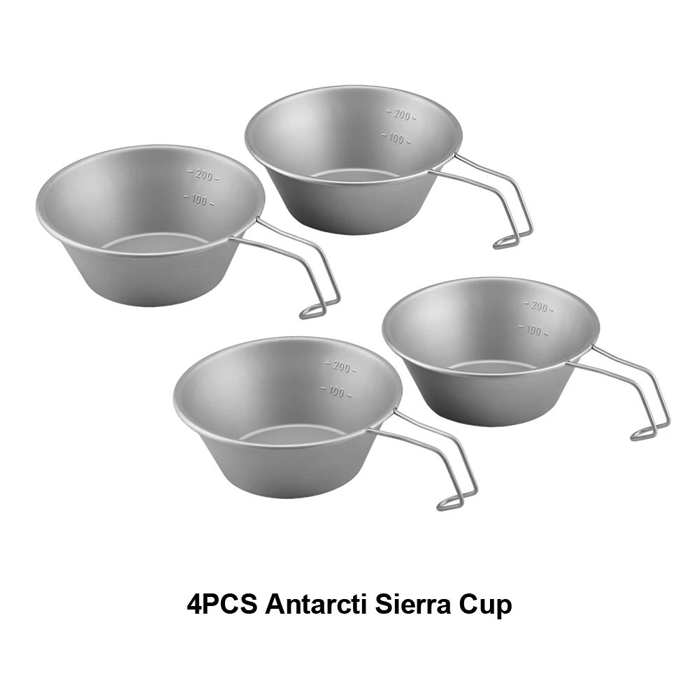 Vuur Esdoorn 2 Stuks/4 Stuks Antarcti Sierra Cup Outdoor Camping Met Handvat Roestvrijstalen Kom 300Ml Lichtgewicht Stapelbaar Kookgerei