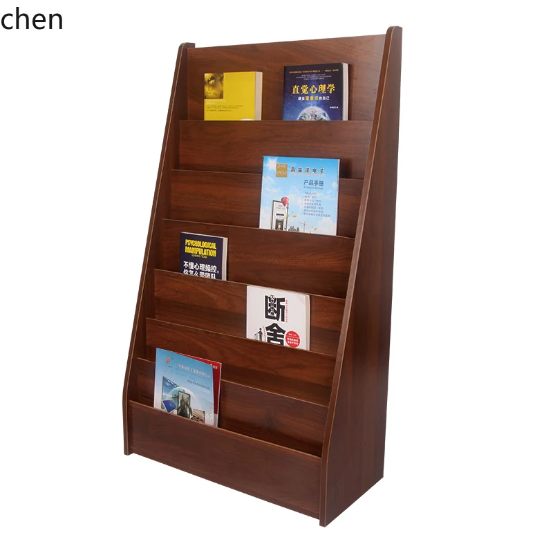 

LXC Newspaper Magazine Rack Floor-standing Brochure Display Storage Rack Organizer Wooden