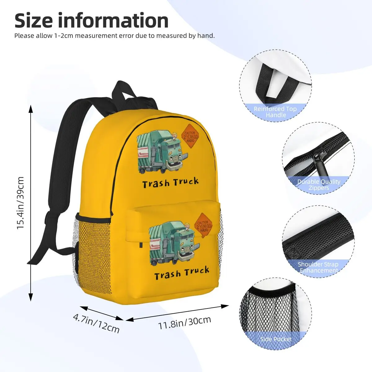Trash Truck Cartoon Netflix Zaino Vendita calda Ragazzi di grande capacità Ragazze BookBag Borse a tracolla Borsa da scuola per bambini Astuccio