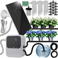 Solar Panel Powered Water Pump Intelligent Drip Irrigation System Kit Water Timer Garden Potted Plant Automatic Watering Device