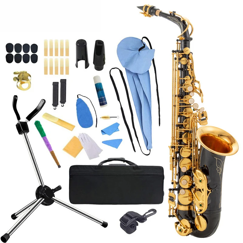 

Alto Saxophone Black Lacquer Saxophone Instrument with Accessories High Quality