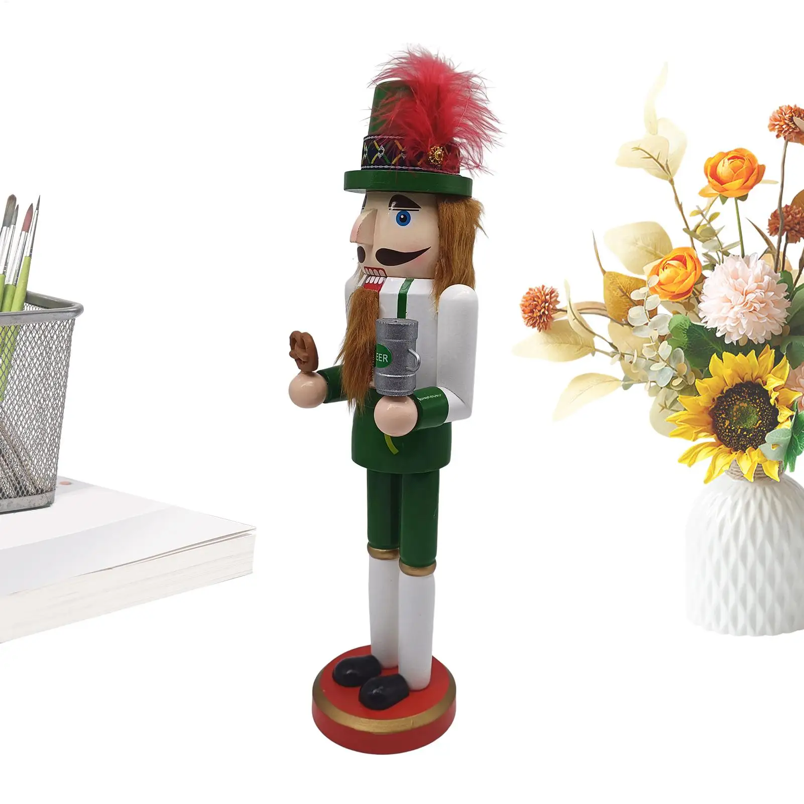 

Oktoberfest Nutcracker 14 Inches Wooden Traditional Nutcracker Figurine Model Handpainted Collectible Oktoberfest Model For