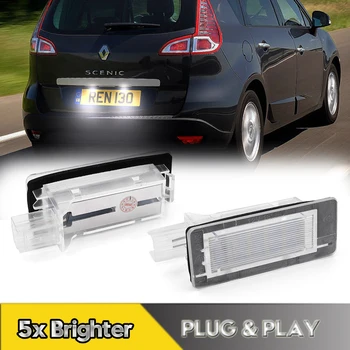 Renault Renault Laguna için 2 adet LED plaka numarası aydınlatma ışıkları lambalar Fluence Scenic Zoe Latitude Dacia Duster Logan lolo