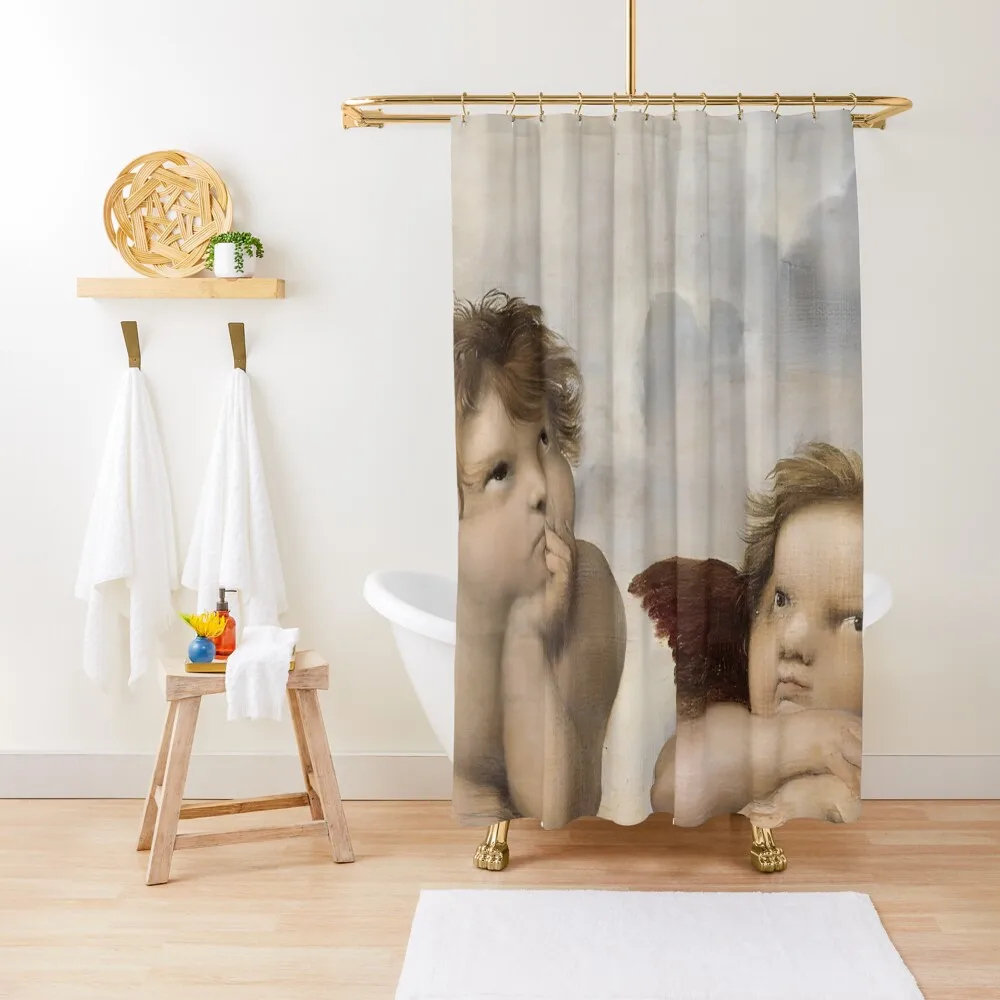 

Raphael's Angel Cherubs Shower Curtain Set For Bathroom Bathroom Shower Set For Bathroom Shower Curtain