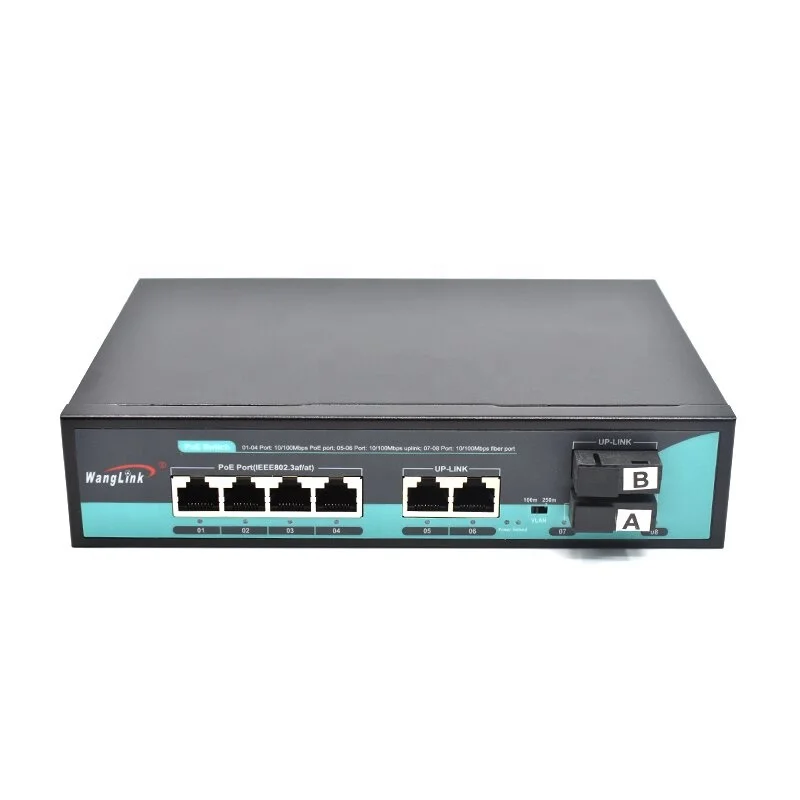 Imagem -04 - Wanglink Switch Poe Portas Poe Mais Uplink Mais sc Poe Switch para Cctv Ieee802.3af at Adequado Cctv Nvr