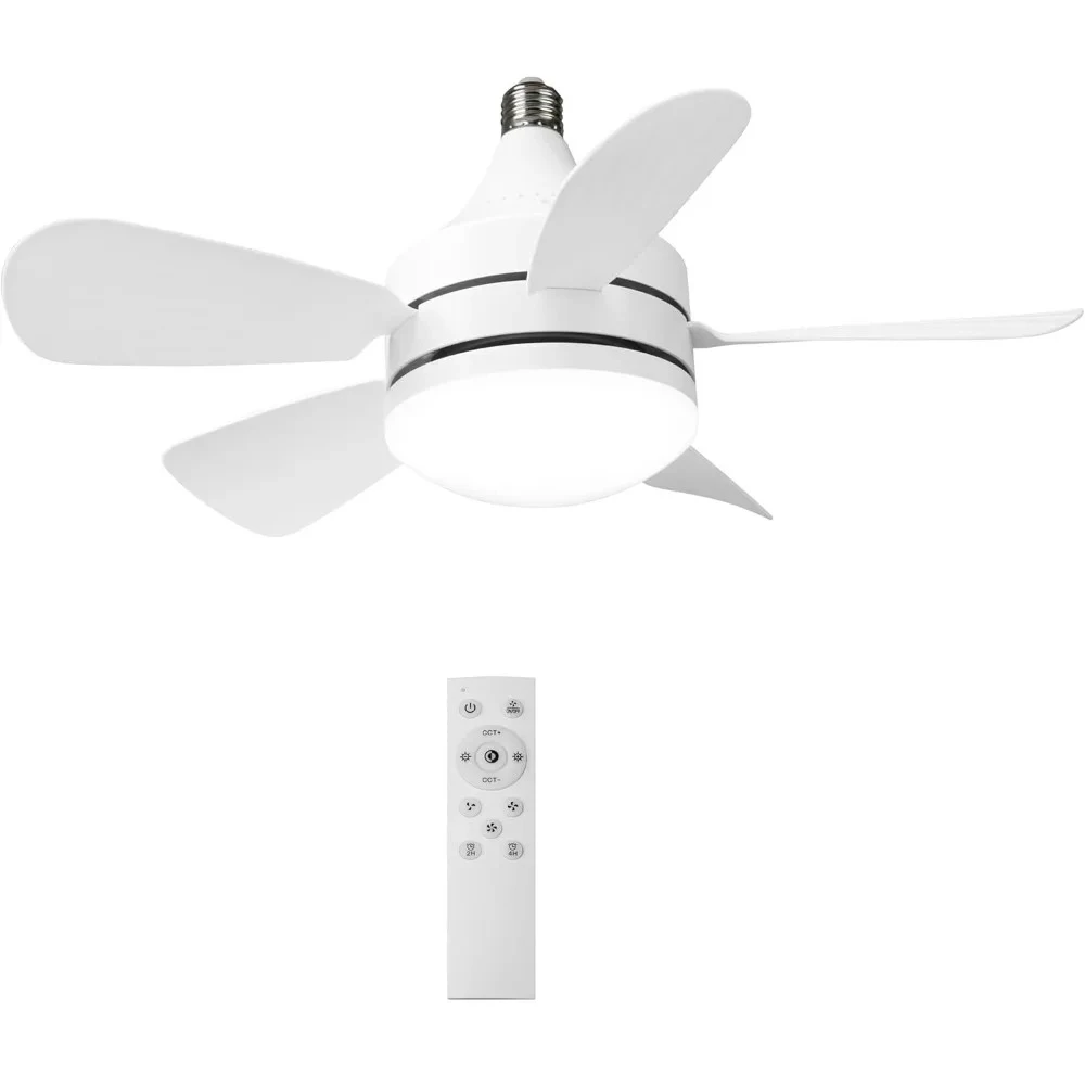 ソケットシーリングファン-ライトとリモコン付き-3色-3000k-6500k-強力な気流-静かなファンライト-寝室-リビングルーム用