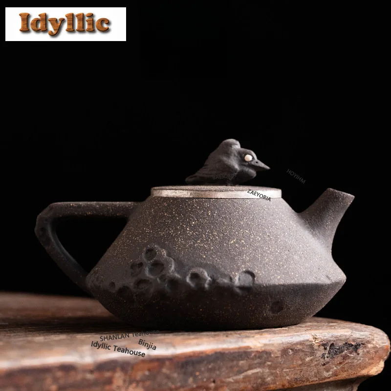 HOYIHM 110ml Taihu Lake Stone Birdie Teapot Elegant Tea Infuser Pot Tea Making Kettle With Filter Kung Fu Tea Tea Ceremony Craft