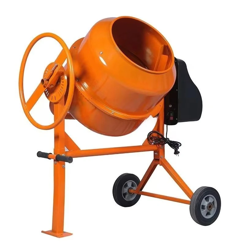 Concrete Mixer Drum for Small Jobs 110V Electric Cement Mixing Barrel 1/2HP Portable Concrete Mixer with Wheels Customized