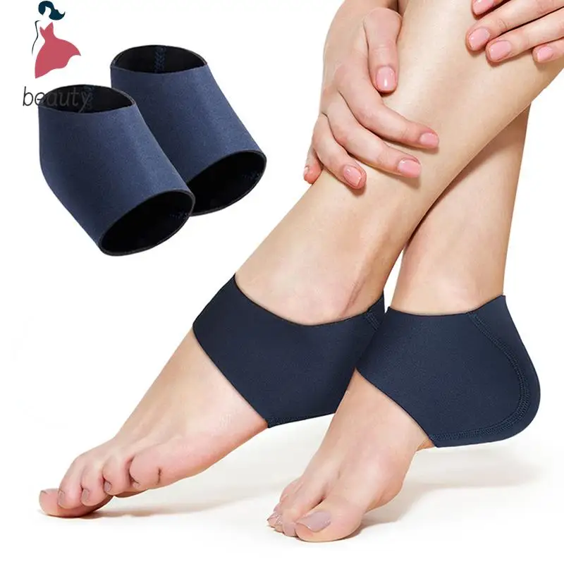 Gel Silicone Heel Protector Sleeve Heel Pads Heel Cups Plantar Fasciitis Support Feet Care Skin Repair Cushion Half-yard Socks