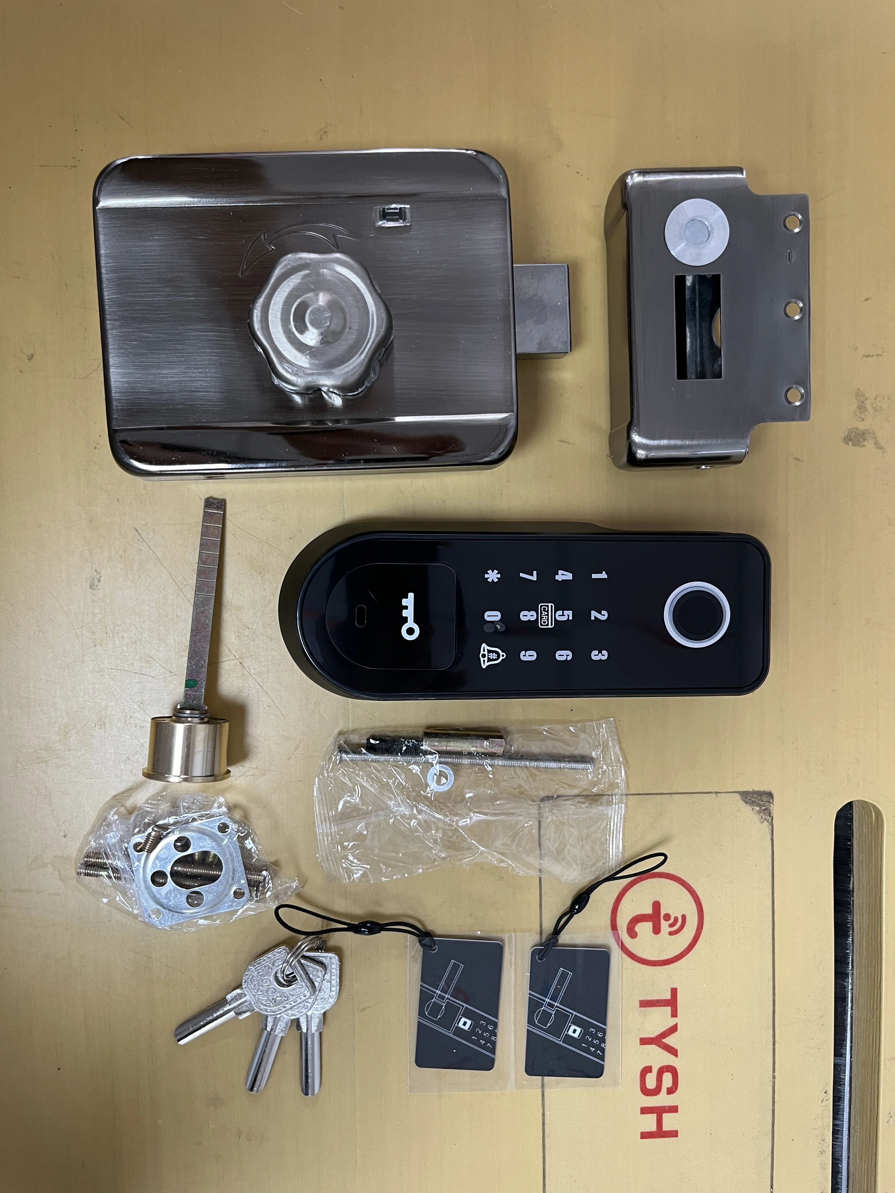 STLF Tuya Electric Smart Door Lock Waterproof Double Sided Rim Digital Fingerprint Aluminum Alloy for Courtyard Outdoor Gate