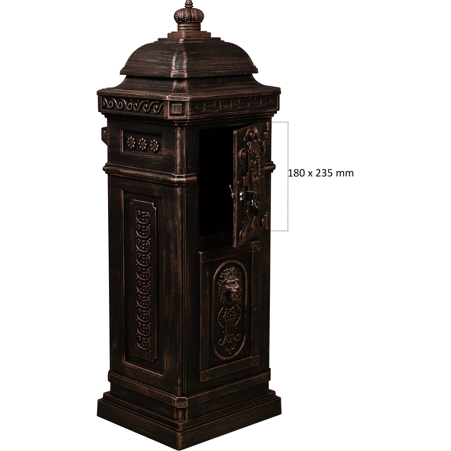 Bulk sale of aluminum freestanding garden mailboxes, waterproof and anti-theft, with powder coating on the surface