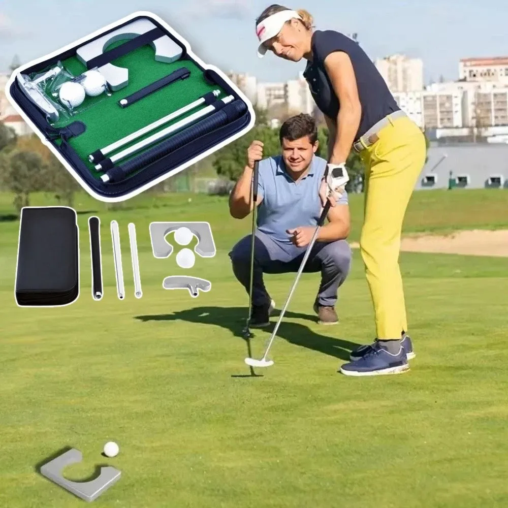 

Aluminum Golf Putter Set Detachable Putter Lightweight Portable Golf Trainer Three Section Design Non-Slip Grip