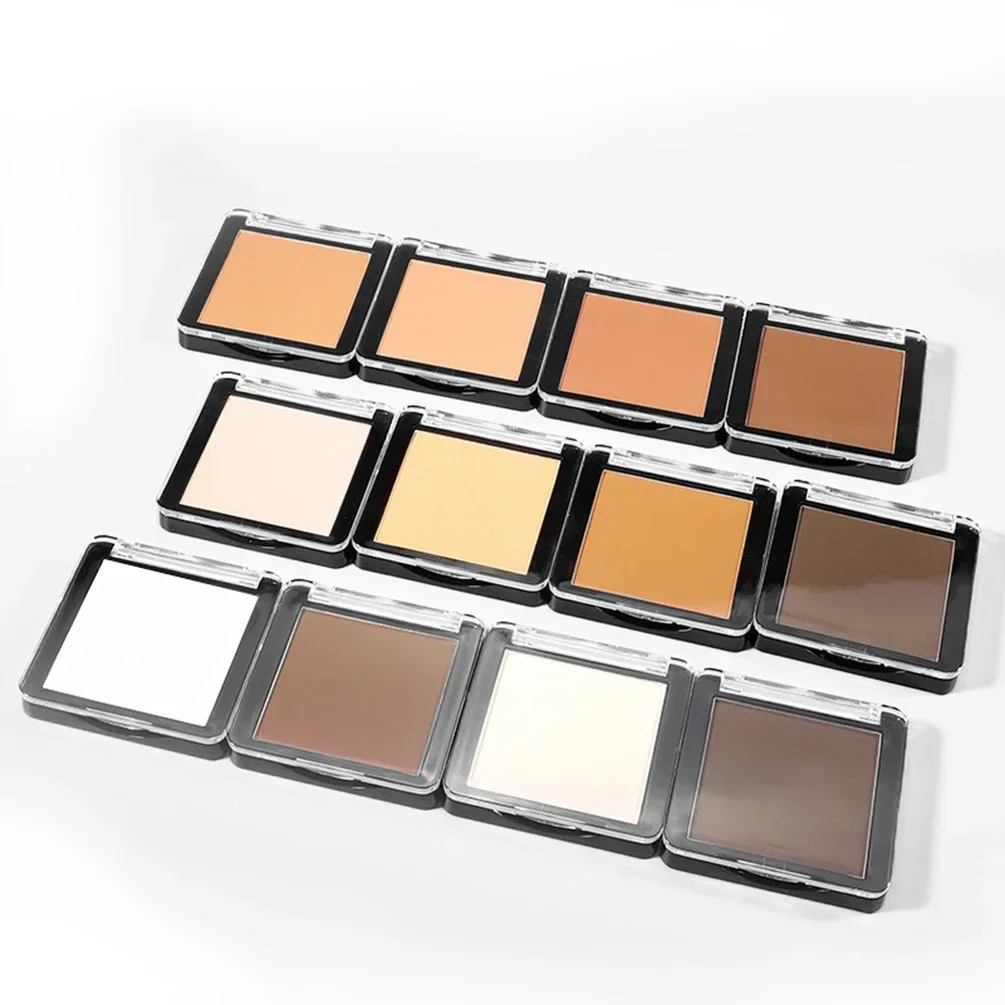 Private Label Concealer Pressed Powder Custom Bulk Square Compact Powdering High-gloss Waterproof Exquisite Makeup Long-lasting