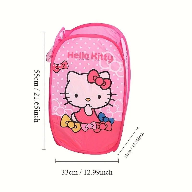 Cute Sanrio Hello Kitty Storage Bag Anime Hello Kitty Kuromi pieghevole Organizer vestiti sporchi cesto della biancheria articoli per la casa