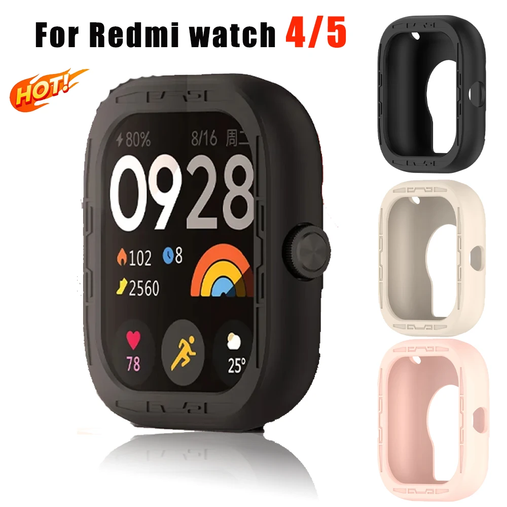 Cases+Silicone Band For Redmi Watch 4/5 Soft and Durable Silicone Lightweight Hollow Case Protector Screen Protector Accessories