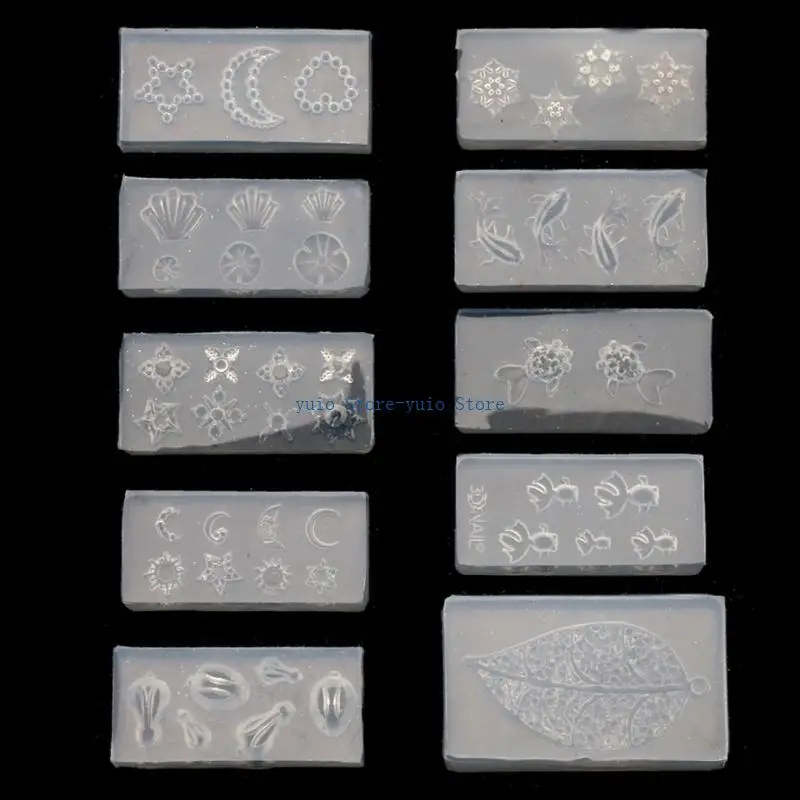 

X7XB Epoxy Mold Cupcake Jewelry Pendant Craft Leaf Mold for Quicksand Filler