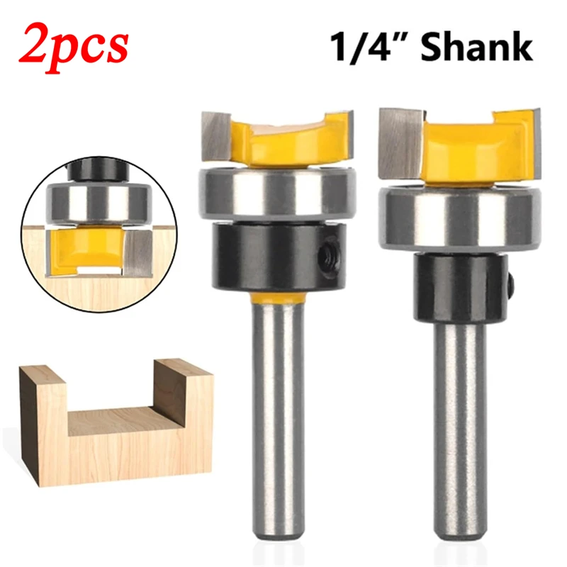 

2 шт. фрезы для деревообработки с хвостовиком 1/4 дюйма: копировальная фреза, прямая фреза, торцевая фреза, твердосплавная фреза, концевая фреза