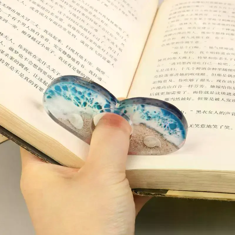 1Pcs Creative Ocean Beach Book Page Holder Reading Aid Thumb Book Support Book Expander School Supply Convenient Resin Durable