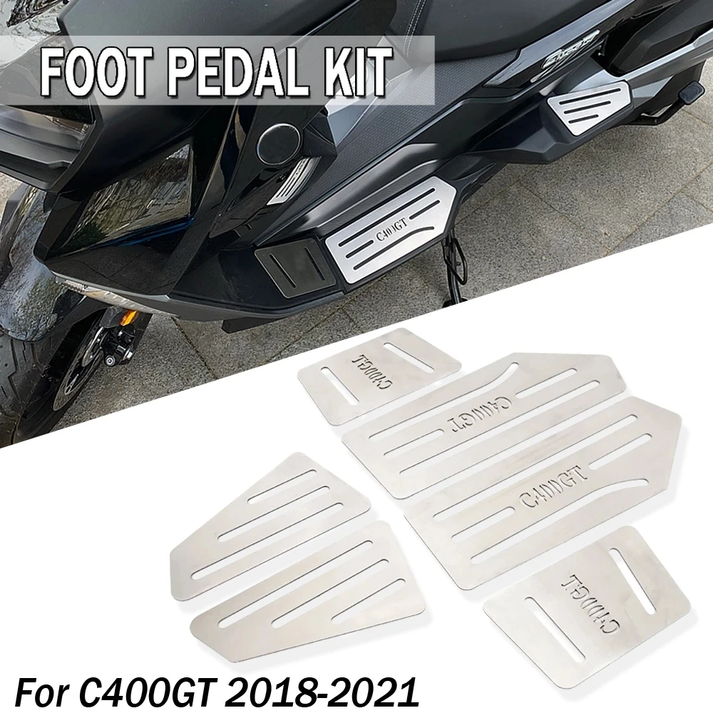 

NEW Stainless Steel Foot Pegs Pedal Kits Footrest Footboard Step Motorcycle FOR BMW C400GT C 400 GT c400gt 2018 2019 2020 2021