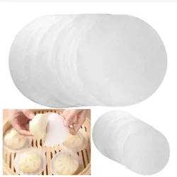 500/1500pcs 9cm Steamer Paper Round Disposable Paper Non-Stick Baking For Dumplings Bread Cakes Kitchen Cooking Supplies