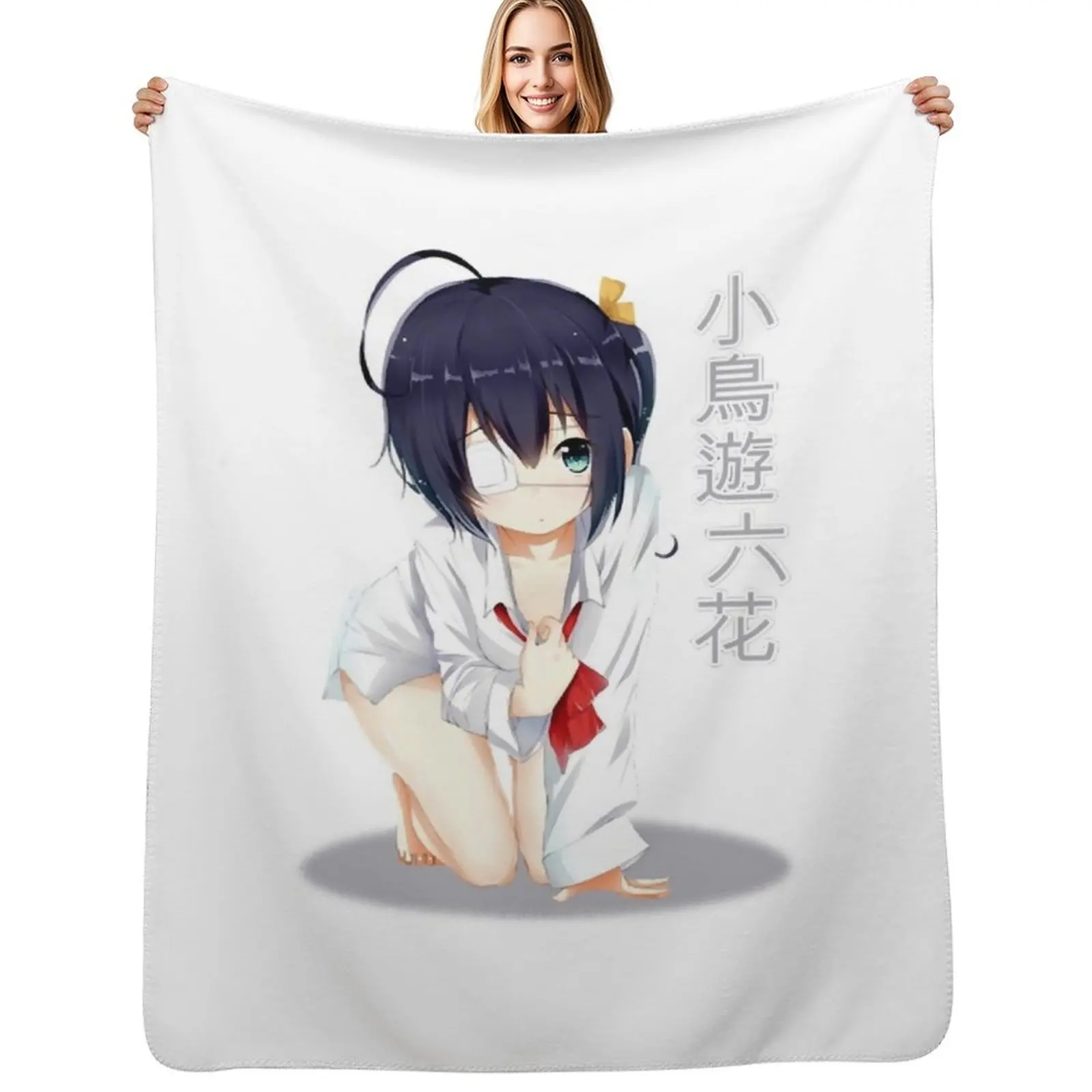 

Kawaii RIkka Chan Throw Blanket Furrys Moving Plaid on the sofa Luxury Designer Blankets