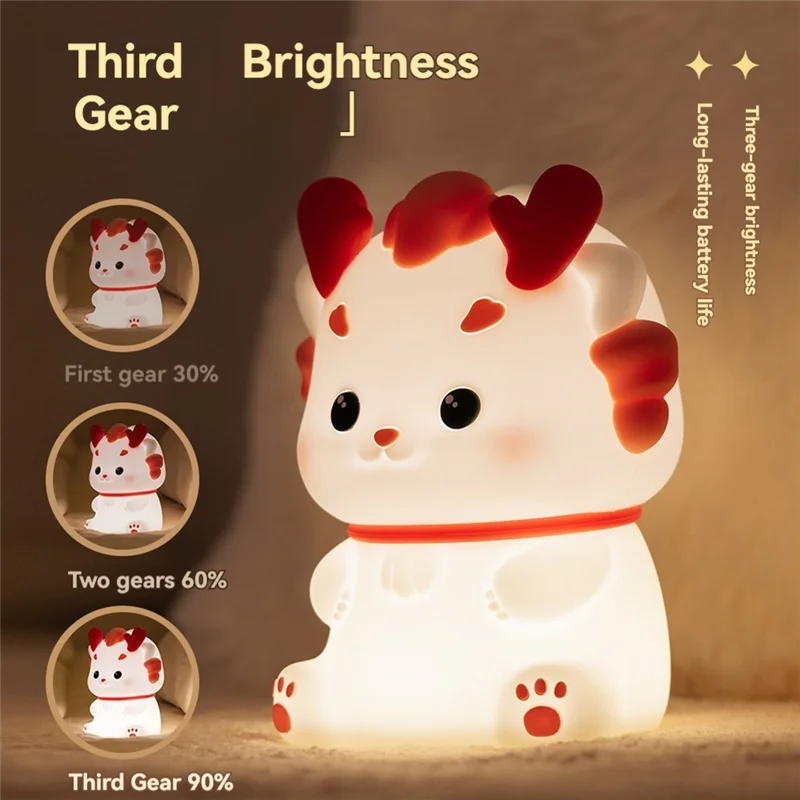 LICE-Xiaolong Night Light USB Ambient Light โคมไฟข้างเตียง Creative Sleeping Night Light