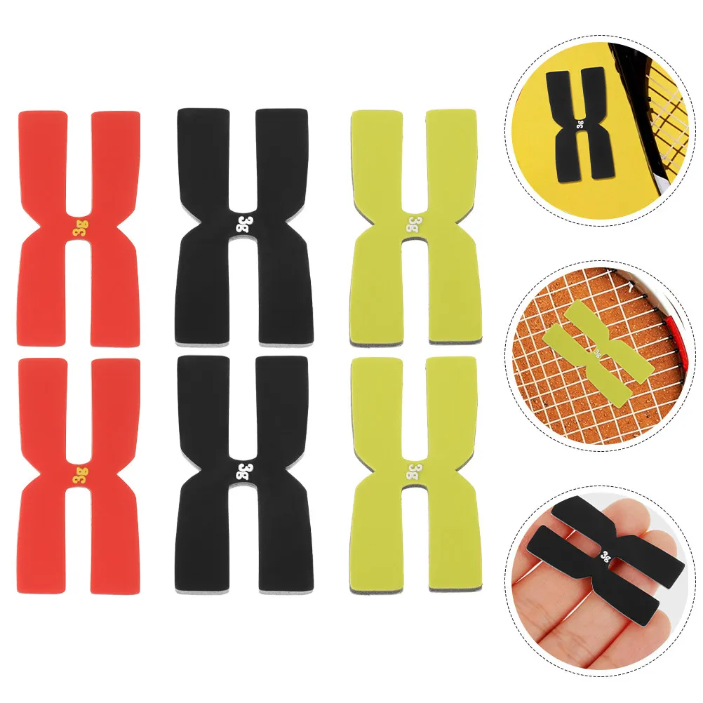 

6Pcs Tennis Racket Weighted Strips H-Shaped Silicone Balance Pads for Enhanced Stability Power Control and Performance