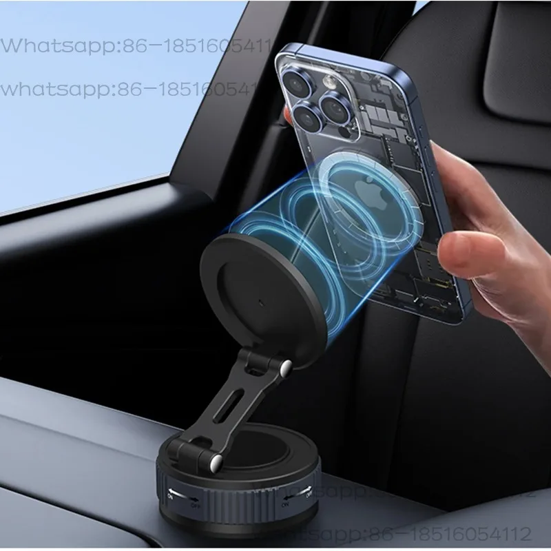 Car Magnetic Mobile Phone Holder Vacuum Adsorption Car Navigation Universal Adjustment Folding Telescopic Fixed Support Frame