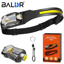 BALDR XW005 Linterna frontal LED de inducción tipo c linterna recargable COB luz de trabajo linterna desmontable con imán trasero luz UV