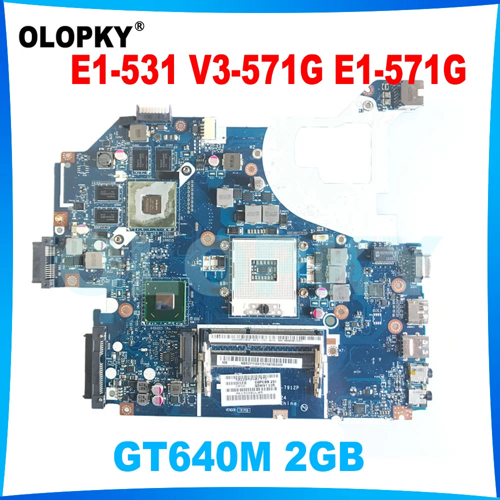 

Q5WVH Q5WV1 LA-7912P motherboard for Acer Aspire E1-531 V3-571G E1-571G laptop motherboard GT640M 2GB GPU HM77 DDR3