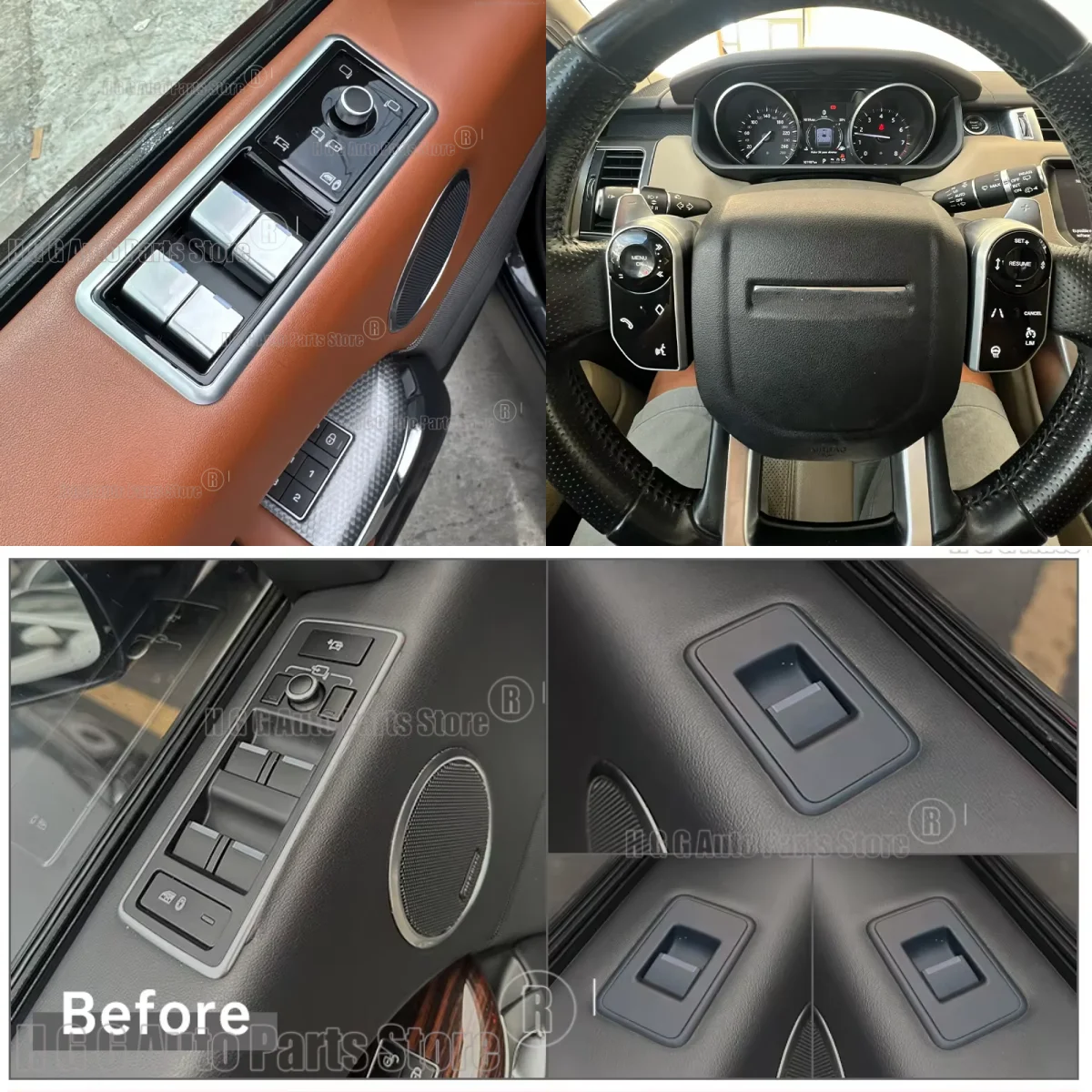 For Range For Rover L405 L494 L462 Discovery 5 Car Steering Wheel Control Button And Window Switch Digital LCD Upgrade Kit