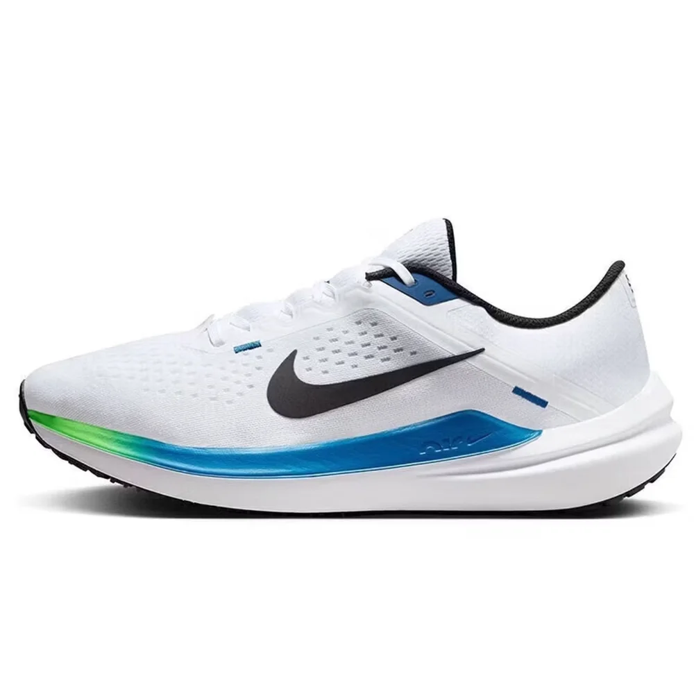 Nike Air Winflo 10 Men's Low-Top Running Shoes - White/Blue Comfortable, Durable, Breathable Casual Training Shoes DV4022-103