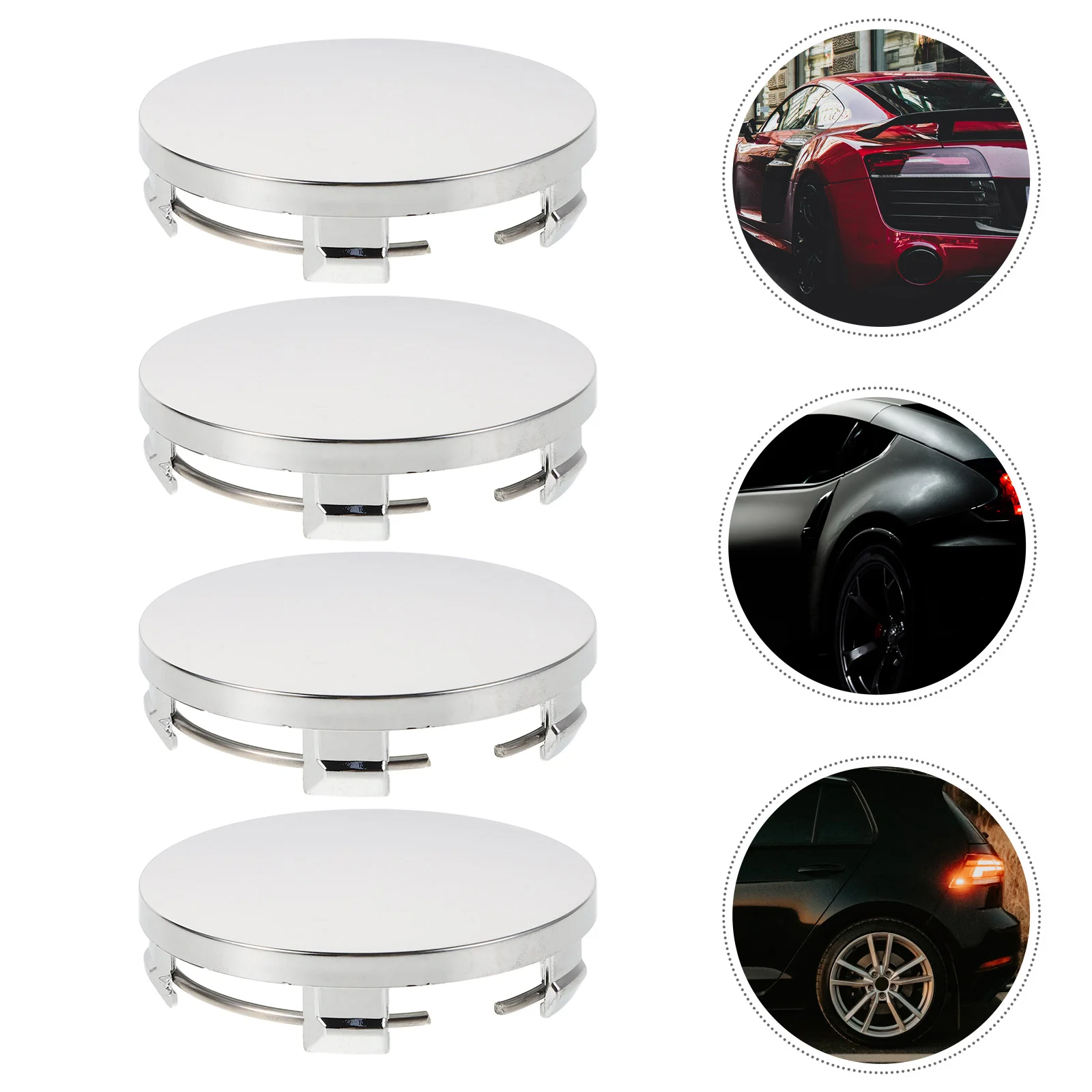 

4 Pcs Tire Hub Cap Electroplating Caps Modified Cover Metal Trailer Wheel Center