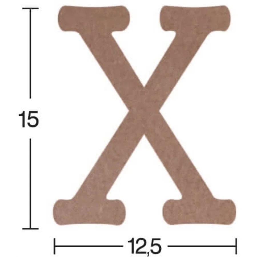 H31 X Letter Trinket, 18mm Raw Wooden Figurative Wood Object