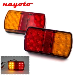 1 Pair 12 LED 12V 24V Waterproof Tail Light Rear Brake Stop Turn Signal Light indicator Lamp For Lorry Caravan Car Truck Trailer