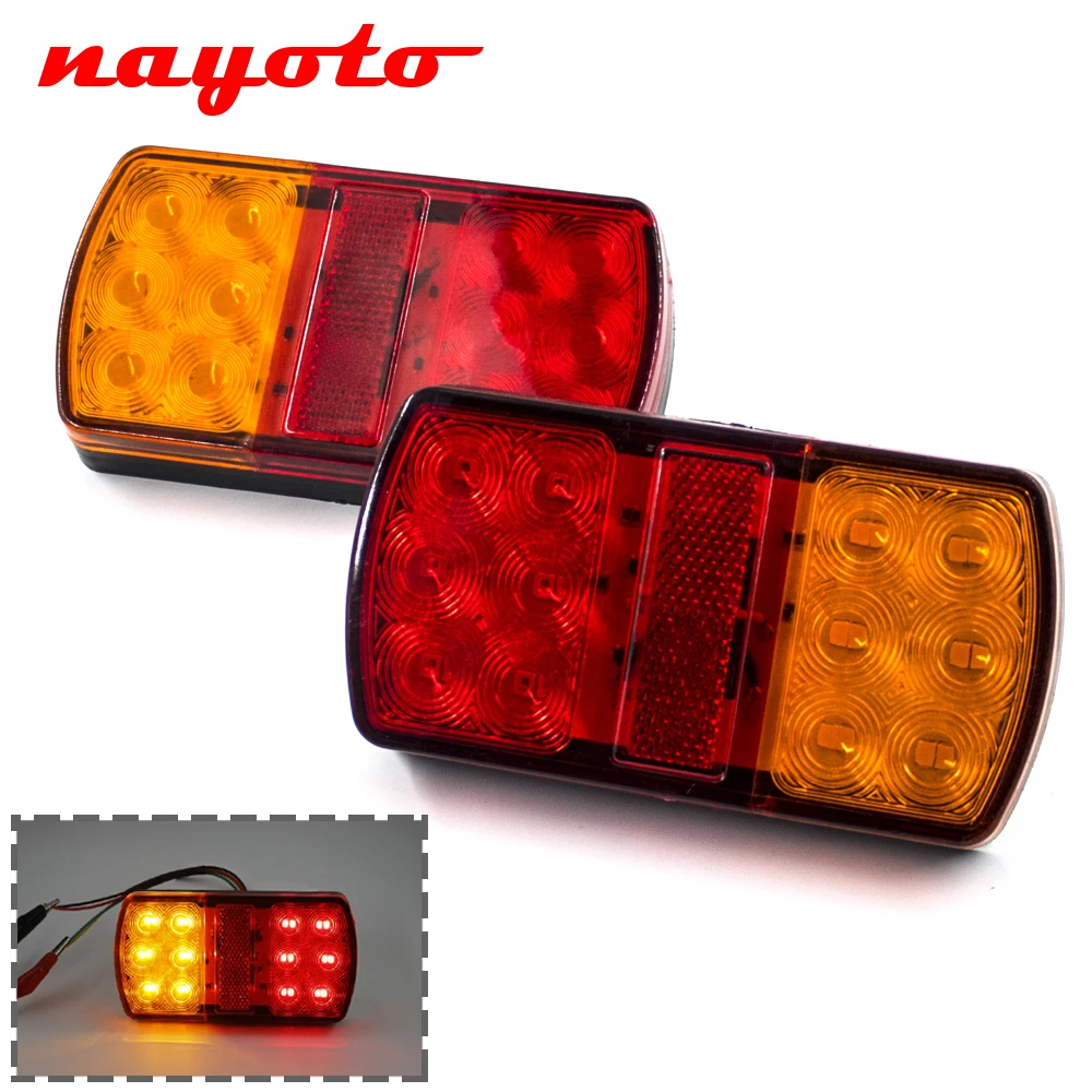 1Para 12 LED 12V 24V Wodoodporna tylna lampka tylna do samochodu ciężarowego z przyczepą Hamulec Stop Kierunkowskaz Lampka ciężarowa Przyczepa kempingowa Łódź Van
