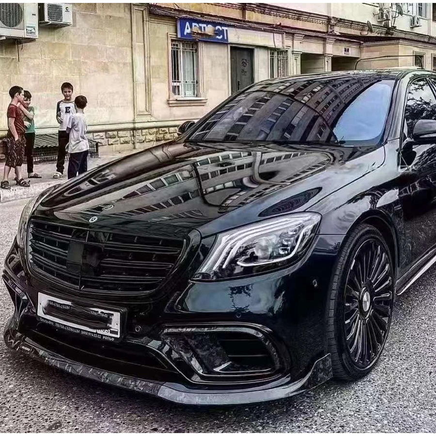 Per Mercedes Benz Classe S W222 S63 S65 Auto In Fibra di Carbonio Paraurti Anteriore Labbro Labbro Anteriore Diffusore Anteriore Mento Spoiler