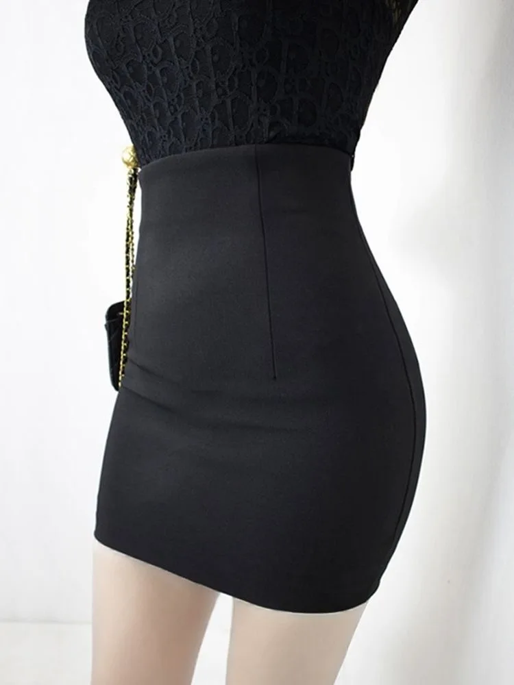 Office Formal Skirts for Woman Black White High Waist Women's Skirt Wrap Midi Tight Offer DropShipping High Quality V Clothes