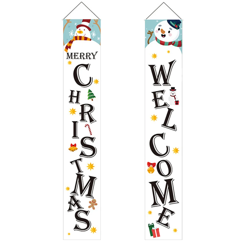 

1 set Christmas Door Banner 1Set Outdoor Decorations Holiday Porch Signs Christmas Banners Garden Patio Entryway Decor