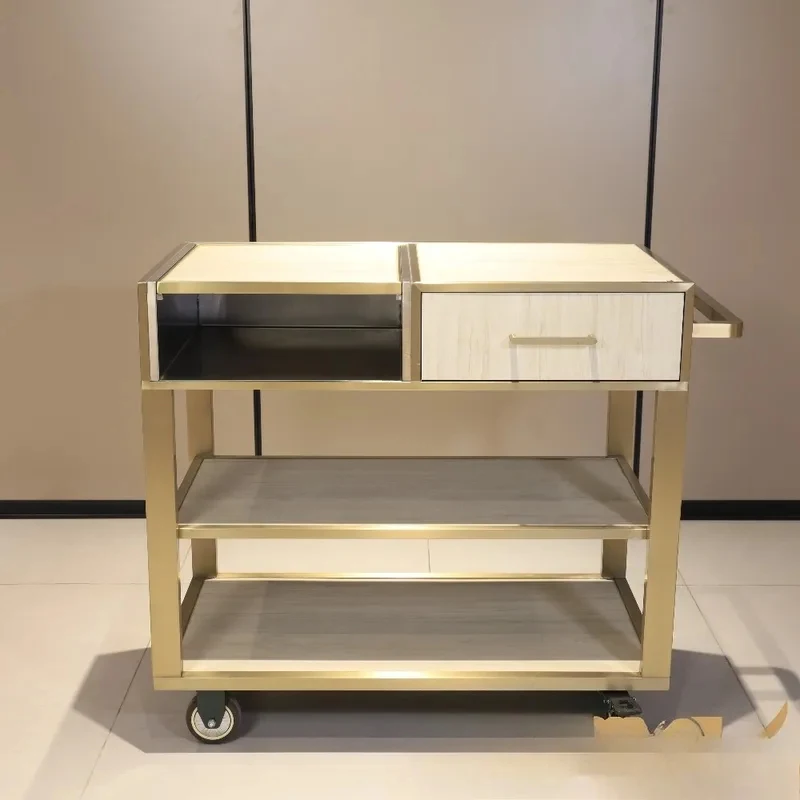 Stainls Steel Ering Storage Hotel Room Service Trolley