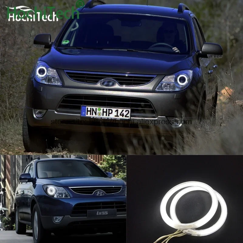 

Car Styling 4pcs White Headlight Halo Rings CCFL Angel Eyes Light Kit Daytime Light DRL for Hyundai Veracruz Ix55 2007-2012
