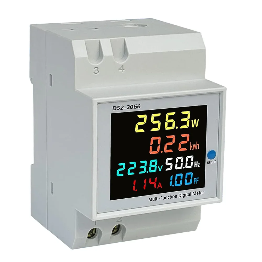 Electricity Meter 100A DIN Rail AC40-300V Built-in Power Meter With Integrated Current Transformer Smart Meter Rail-type