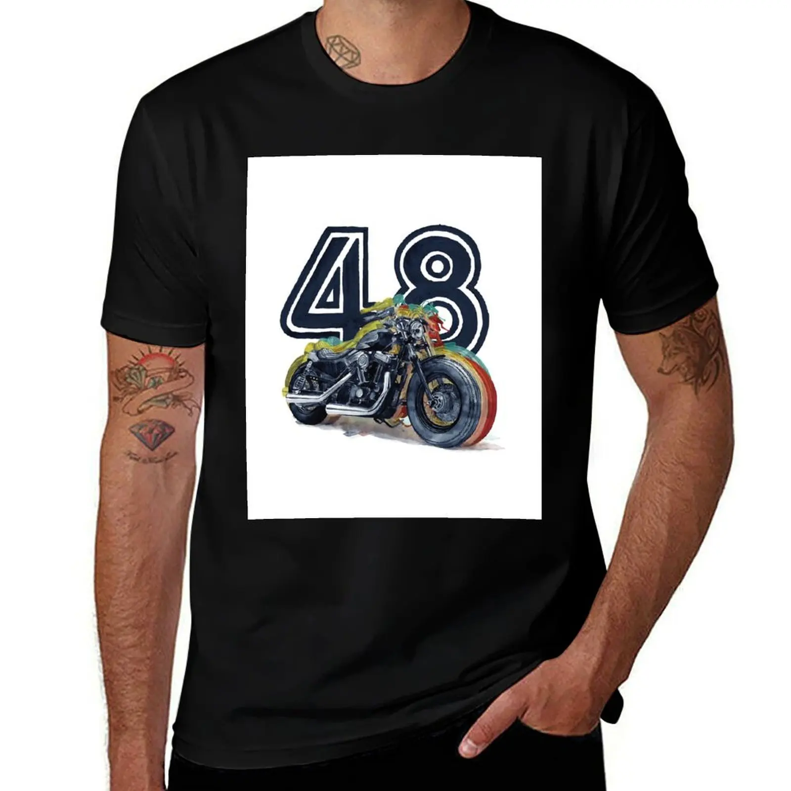 Harley Davidson 48 T-Shirt basketball graphic tees tshirts personalised slim fit t shirts for men