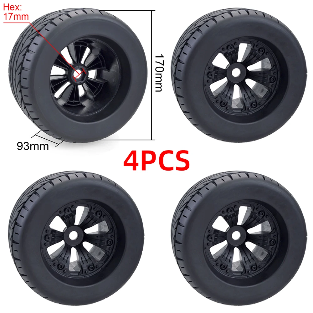

4PCS 170mm Wheel Rim and Tires for 1/8 Monster Truck Traxxas HSP HPI E-MAXX Savage Flux Racing RC Car Accessories