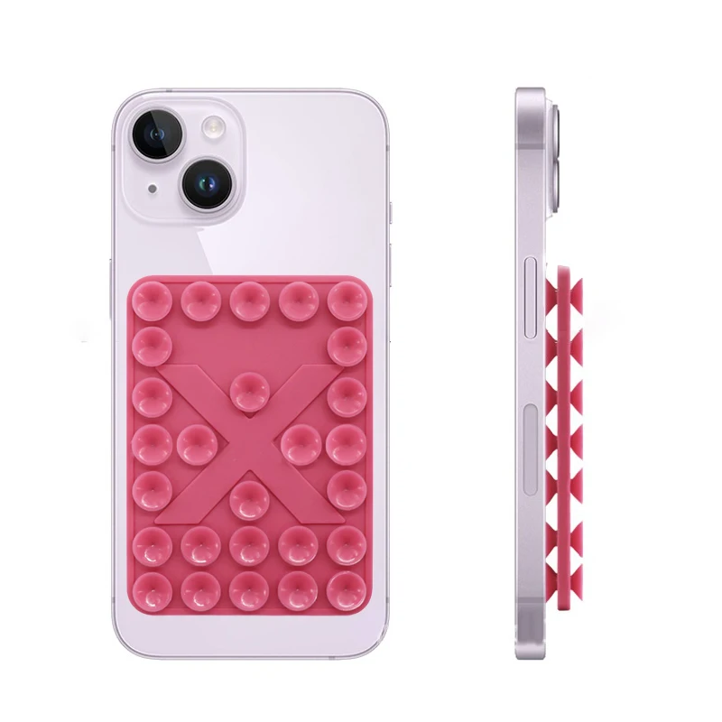 Double Suction Cup Phone Holder Detachable Silicone Back Sticky Phone Stand For Phone Fixture Selfie Video Airplane Travel Mount