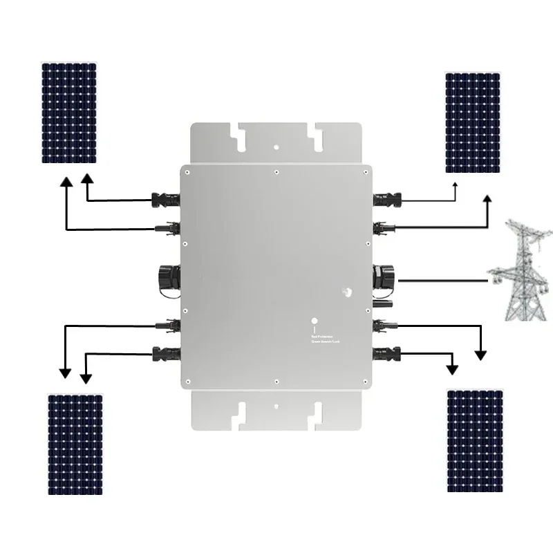 2800W Solar Microinverter DC22V to 60V AC110V 230V Pure Sine Wave Output with WIFI HOT SALES